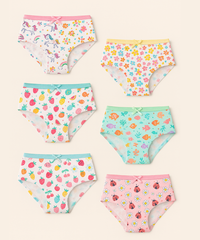 Girl Kids Printed Underwear Brief 100% Pure Cotton for 3-8 Years (Pack of 5)