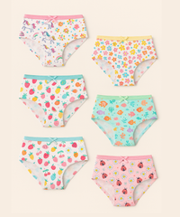 Girl Kids Printed Underwear Brief 100% Pure Cotton for 3-8 Years (Pack of 5)