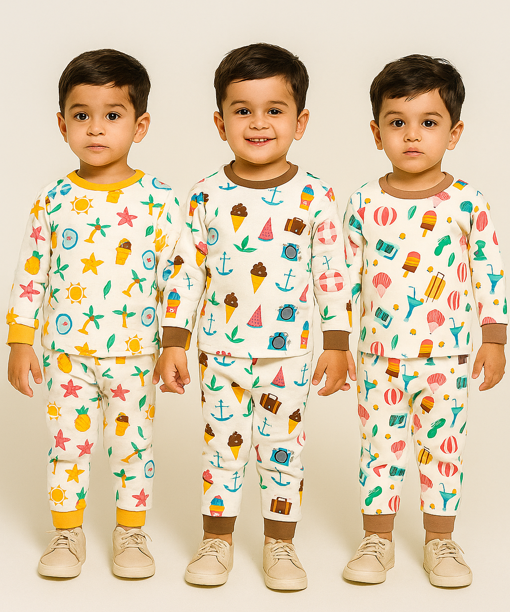 Boy Babies Co-ord Set | Full sleeve Tshirt and Trackpant for Boy Baby | Sizes Age 3-18 Months (Pack of 3 Set)