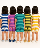 Girls Cotton Stripes Kids Co-ord Set Combo / Age 1-4 Years (Tshirt & Shorts Set Pack of 3)