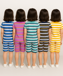 Girls Cotton Stripes Kids Co-ord Set Combo / Age 1-4 Years (Tshirt & Shorts Set Pack of 3)