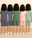 Girls Cotton Stripes Kids Co-ord Set Combo / Age 1-4 Years (Tshirt & Shorts Set Pack of 3)