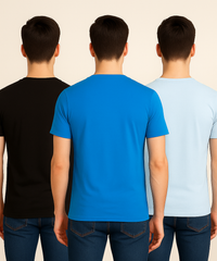 Men's Half Sleeve Printed Round Neck T-Shirt Combo (Pack of 3)