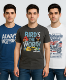 Men's Half Sleeve Printed Round Neck T-Shirt Combo (Pack of 3)