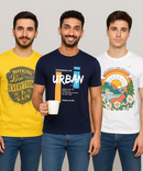 Men's Half Sleeve Printed Round Neck T-Shirt Combo (Pack of 3)