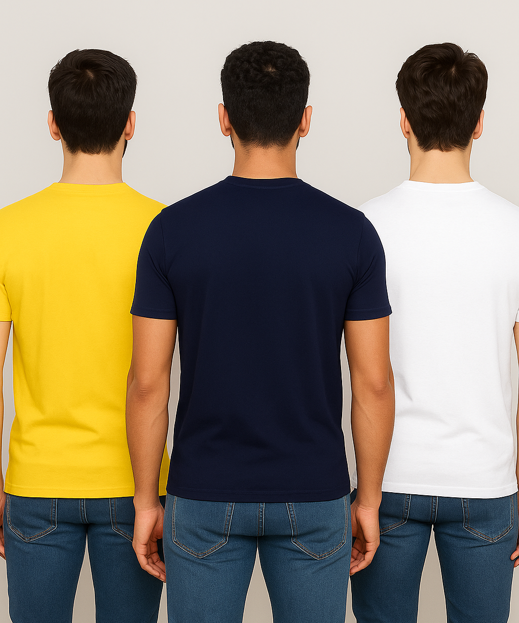 Men's Half Sleeve Printed Round Neck T-Shirt Combo (Pack of 3)