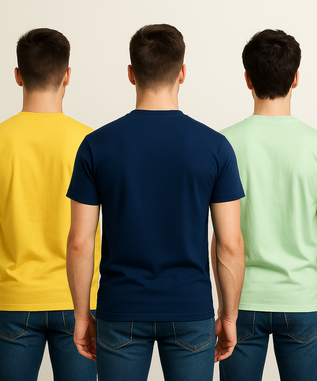 Men's Half Sleeve Printed Round Neck T-Shirt Combo (Pack of 3)