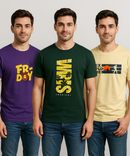Men's Half Sleeve Printed Round Neck T-Shirt Combo (Pack of 3)