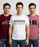 Men's Half Sleeve Printed Round Neck T-Shirt Combo (Pack of 3)