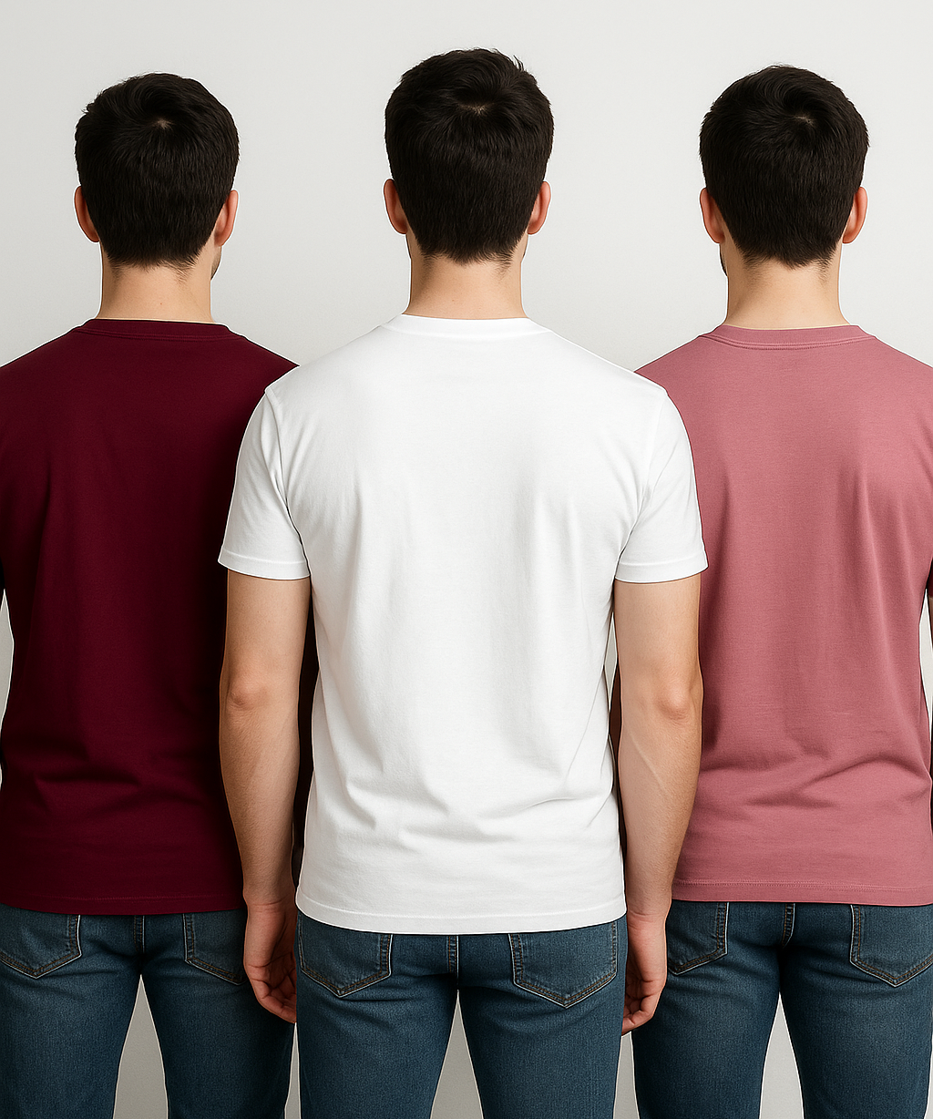 Men's Half Sleeve Printed Round Neck T-Shirt Combo (Pack of 3)