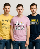 Men's Half Sleeve Printed Round Neck T-Shirt Combo (Pack of 3)