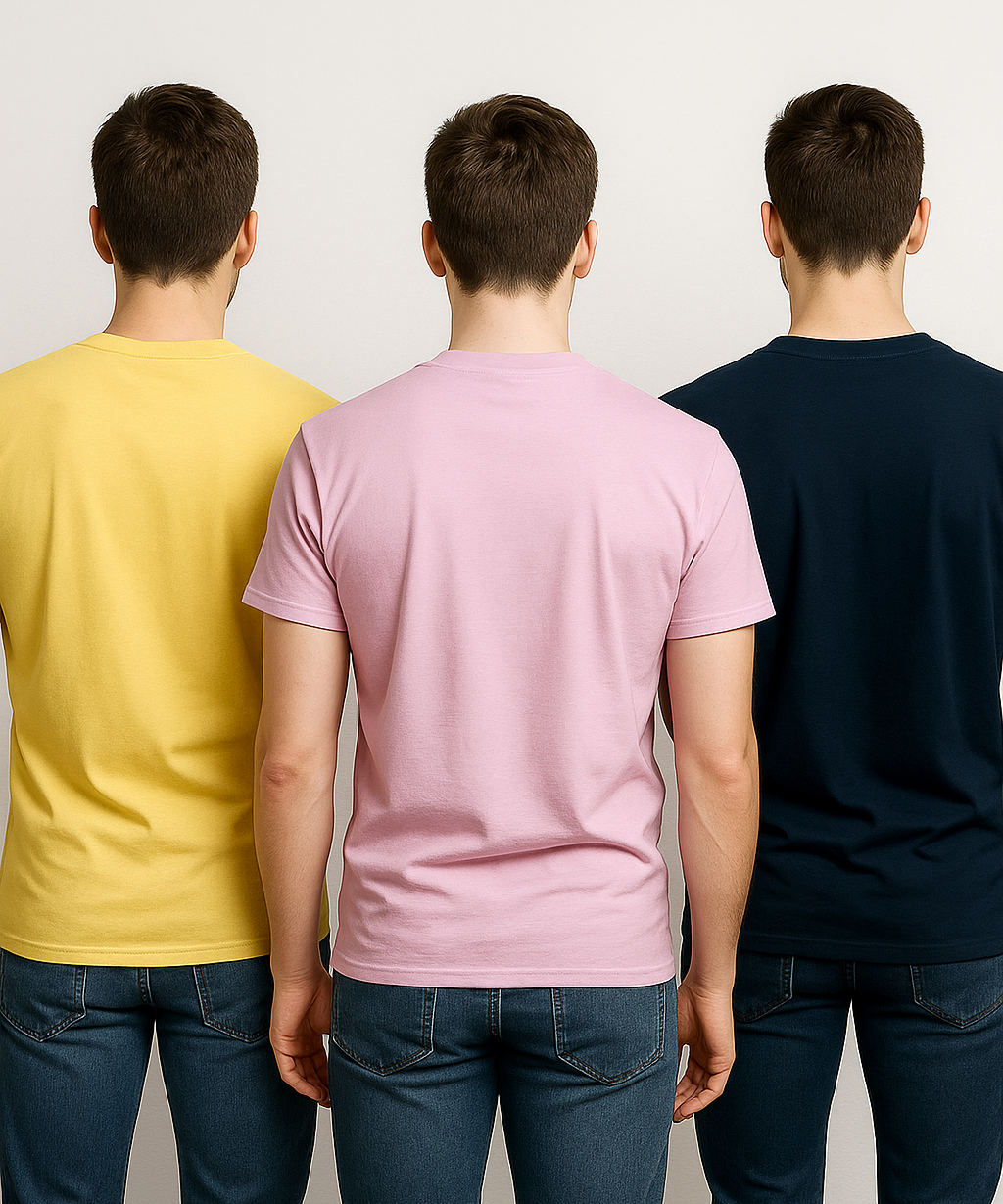 Men's Half Sleeve Printed Round Neck T-Shirt Combo (Pack of 3)