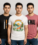 Men's Half Sleeve Printed Round Neck T-Shirt Combo (Pack of 3)