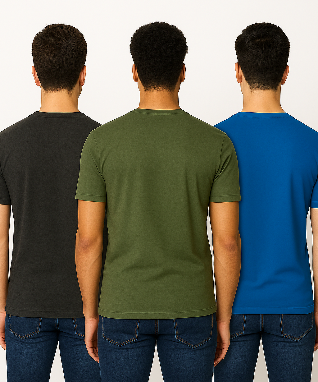 Men's Half Sleeve Printed Round Neck T-Shirt Combo (Pack of 3)