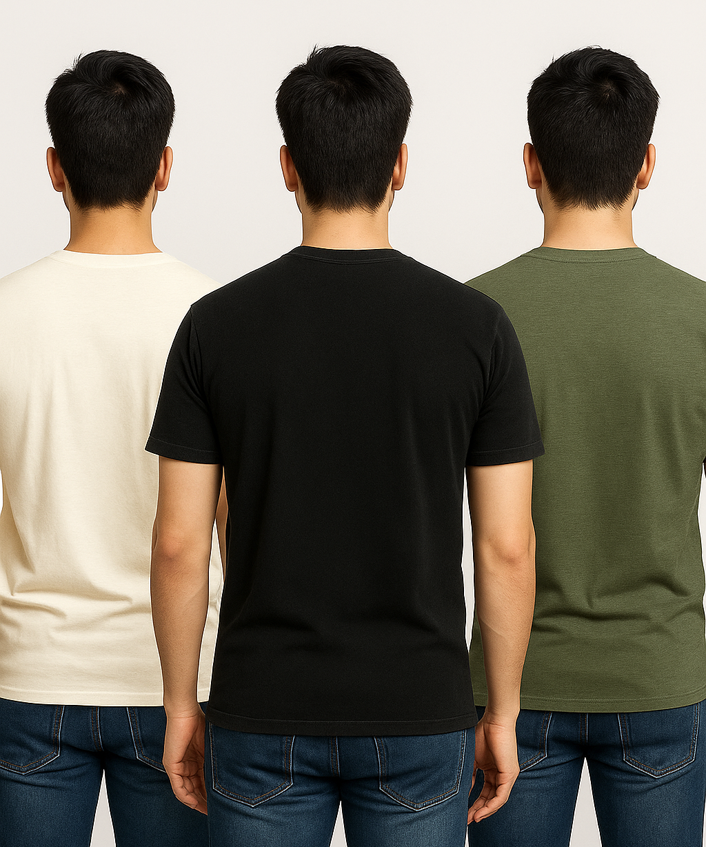 Men's Half Sleeve Printed Round Neck T-Shirt Combo (Pack of 3)
