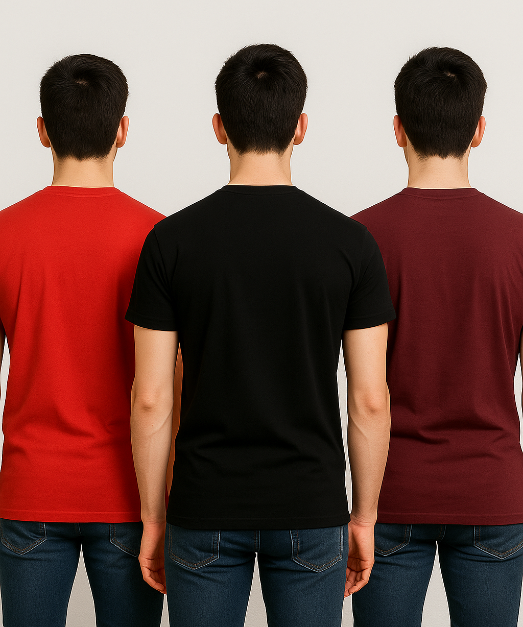 Men's Half Sleeve Printed Round Neck T-Shirt Combo (Pack of 3)