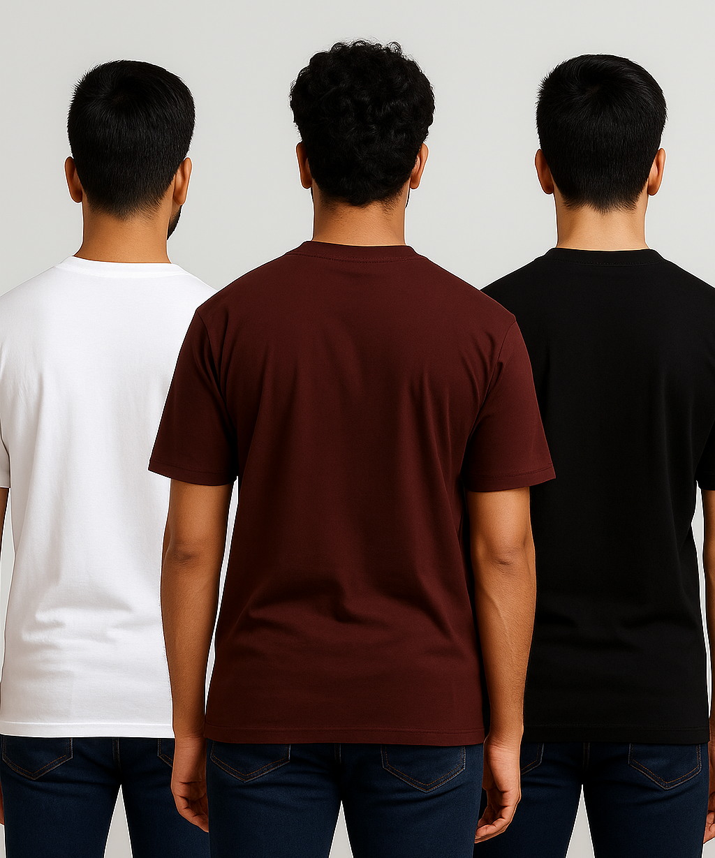 Men's Half Sleeve Printed Round Neck T-Shirt Combo (Pack of 3)