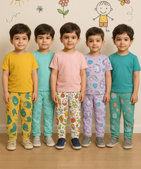 Pure Cotton Printed Lower/Track Pant for Casual Wear/Night wear for Kids Boys/Girls (Pack of 5)