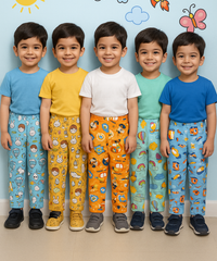 Pure Cotton Printed Lower/Track Pant for Casual Wear/Night wear for Kids Boys/Girls (Pack of 5)