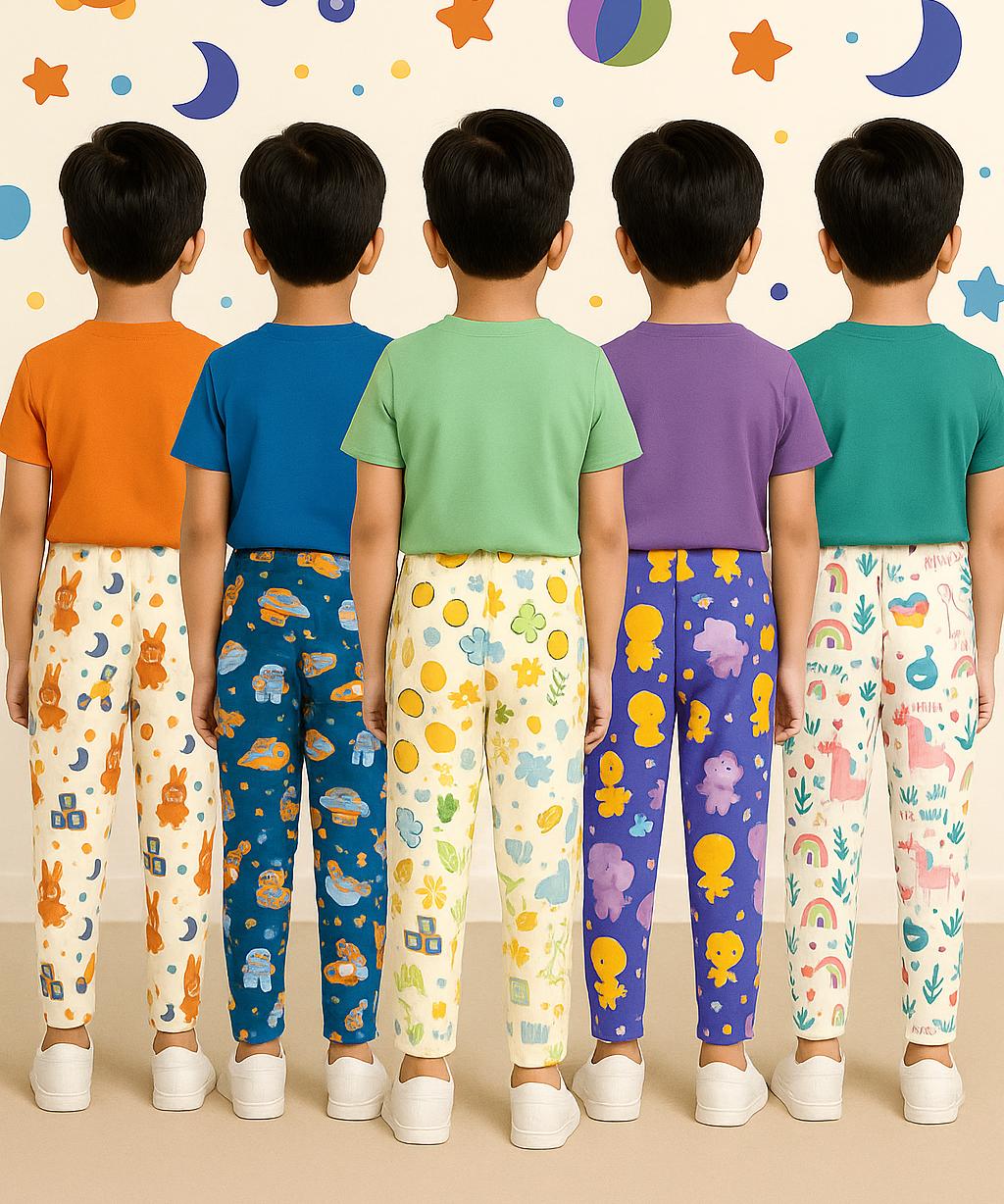 Pure Cotton Printed Lower/Track Pant for Casual Wear/Night wear for Kids Boys/Girls (Pack of 5)