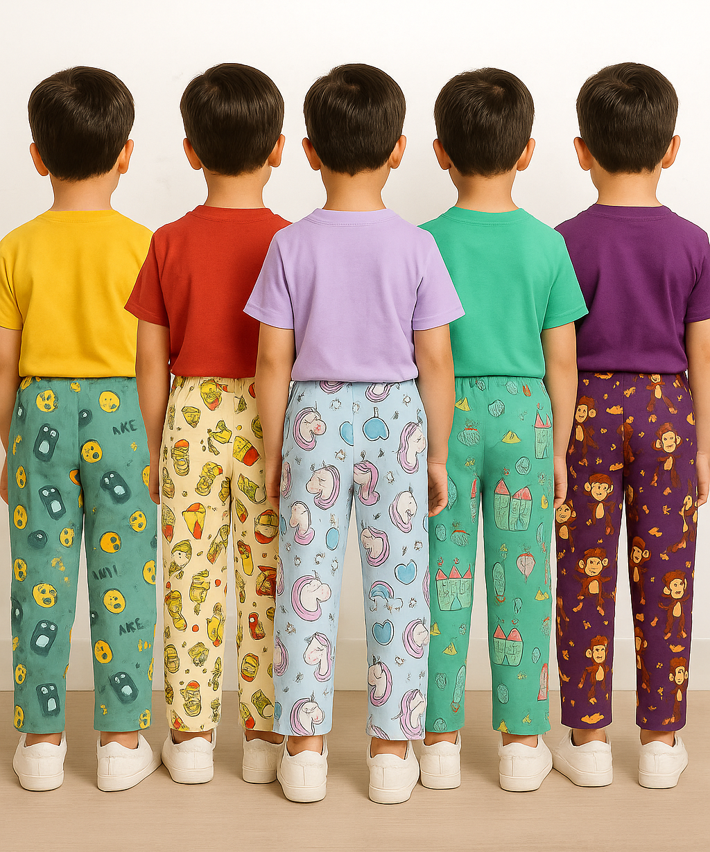Pure Cotton Printed Lower/Track Pant for Casual Wear/Night wear for Kids Boys/Girls (Pack of 5)