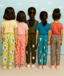 Pure Cotton Printed Pyjamas / Track Pant for Casual Night wear for Girl Kids Age 0 To 5 Years (Pack of 5)