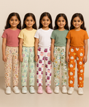 Pure Cotton Printed Pyjamas / Track Pant for Casual Night wear for Girl Kids Age 0 To 5 Years (Pack of 5)
