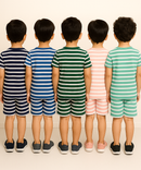 Boys Cotton Stripes Kids Co-ord Set Combo / Age 1-4 Years (Tshirt & Shorts Set Pack of 5)