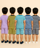 Boys Cotton Stripes Kids Co-ord Set Combo / Age 1-4 Years (Tshirt & Shorts Set Pack of 5)