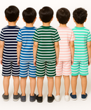 Boys Cotton Stripes Kids Co-ord Set Combo / Age 1-4 Years (Tshirt & Shorts Set Pack of 5)