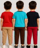 Boy Kid Co-ord Set | Half sleeve Tshirt and Trackpant for Boy Kids | Sizes Age 1 to 3 Years (Pack of 3 Set) - 927