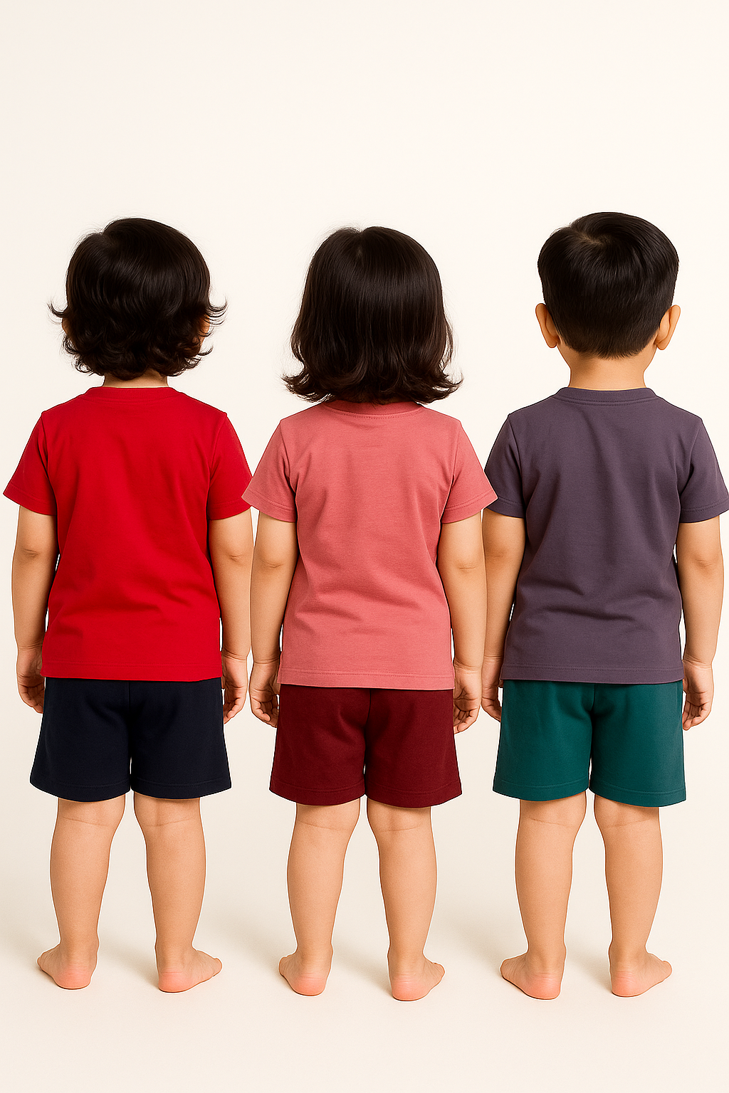 Kids Cotton Printed Co-ord Set Combo / Age 1-5 Years (Tshirt & Shorts Set Pack of 3) - 2110