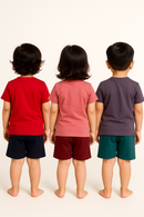 Kids Cotton Printed Co-ord Set Combo / Age 1-5 Years (Tshirt & Shorts Set Pack of 3) - 2110