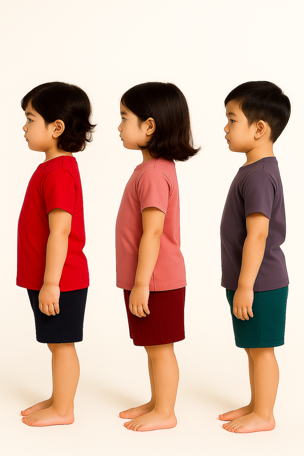 Kids Cotton Printed Co-ord Set Combo / Age 1-5 Years (Tshirt & Shorts Set Pack of 3) - 2110