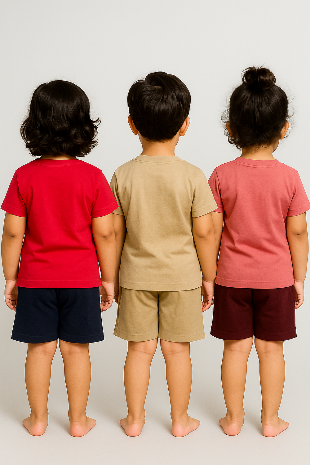 Kids Cotton Printed Co-ord Set Combo / Age 1-5 Years (Tshirt & Shorts Set Pack of 3) - 2110