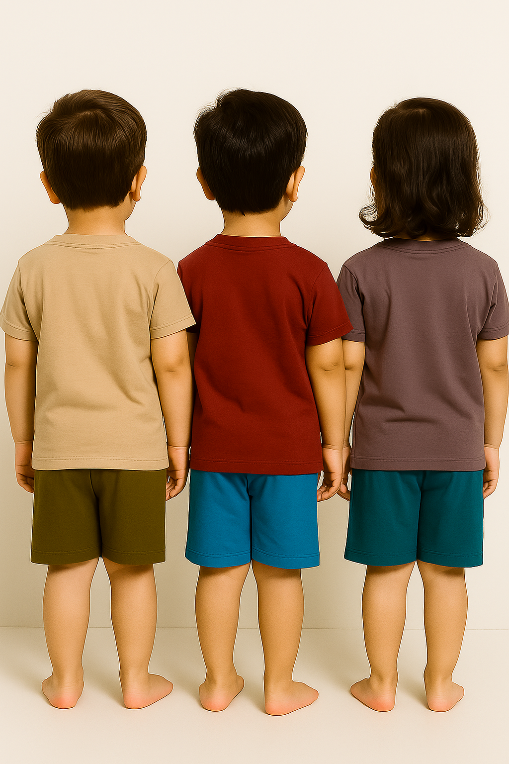 Kids Cotton Printed Co-ord Set Combo / Age 1-5 Years (Tshirt & Shorts Set Pack of 3) - 2110