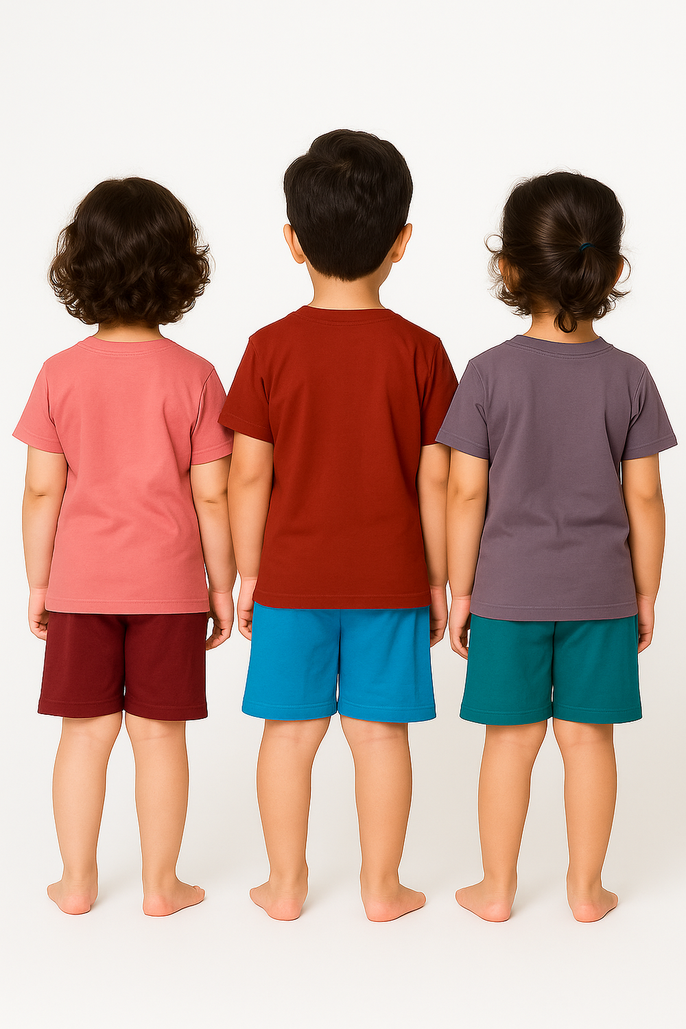 Kids Cotton Printed Co-ord Set Combo / Age 1-5 Years (Tshirt & Shorts Set Pack of 3) - 2110