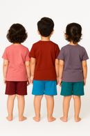 Kids Cotton Printed Co-ord Set Combo / Age 1-5 Years (Tshirt & Shorts Set Pack of 3) - 2110