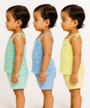 Boy & Girl Baby Printed Top Knot Dress | Top and Shorts Set | 100% Pure Cotton (Pack of 3 Sets Combo) - 2121