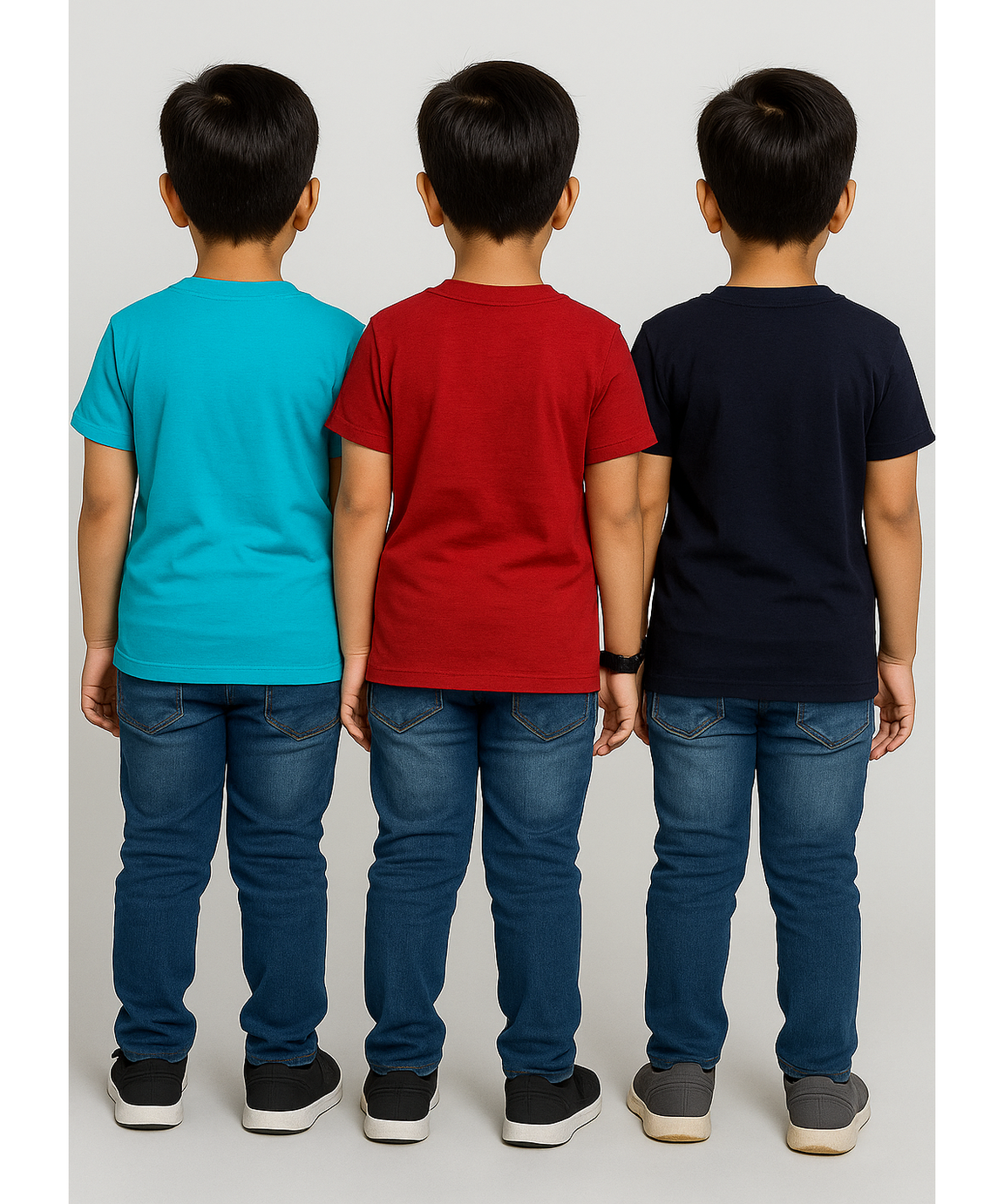 Boy Kid Printed Tshirt 100% Cotton Single Jersey Tshirt | Sizes 5-9 Years (Pack of 3) - 910