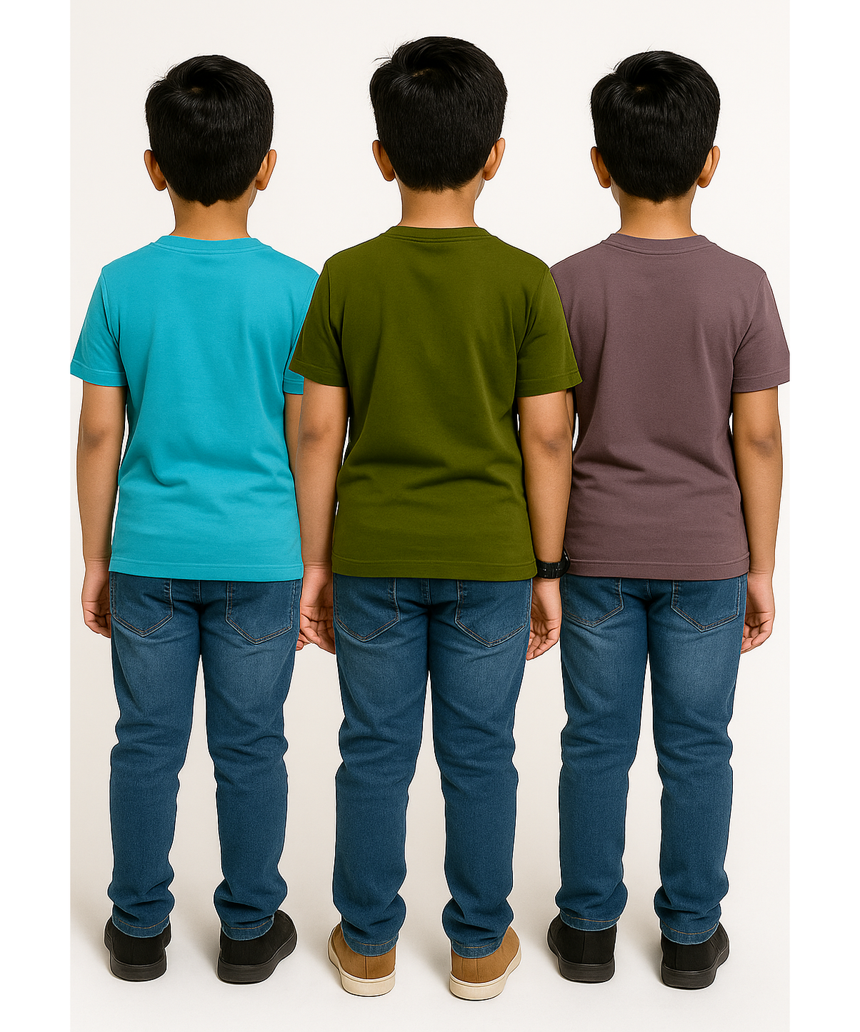 Boy Kid Printed Tshirt 100% Cotton Single Jersey Tshirt | Sizes 5-9 Years (Pack of 3) - 910