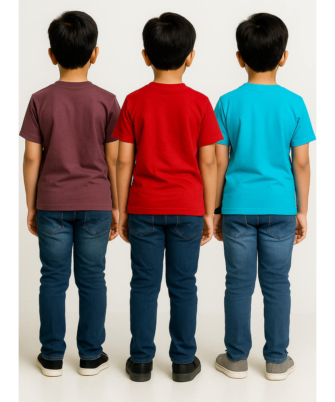 Boy Kid Printed Tshirt 100% Cotton Single Jersey Tshirt | Sizes 5-9 Years (Pack of 3) - 910