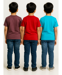 Boy Kid Printed Tshirt 100% Cotton Single Jersey Tshirt | Sizes 5-9 Years (Pack of 3) - 910