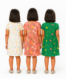 Girl Kids Frock 100% Cotton Floral Printed Gown Dress/Frock Dress | Age 1 to 5 Years (Pack of 3 Pieces)