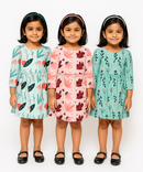 Girl Kids Frock 100% Cotton Floral Printed Gown Dress/Frock Dress | Age 1 to 5 Years (Pack of 3 Pieces)