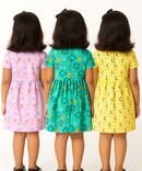 Girl Kids Frock 100% Cotton Floral Printed Gown Dress/Frock Dress | Age 1 to 5 Years (Pack of 3 Pieces)