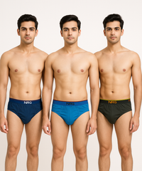 NRG Mens 100% Cotton Comfort Brief (Pack of 3)