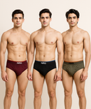 NRG Mens 100% Cotton Comfort Brief (Pack of 3)