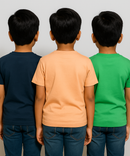 Kids 100% Cotton Fine Tshirt With Printed Multi Colour | Age 5 to 14 Years | (Pack of 3 Pieces)