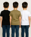 Kids 100% Cotton Fine Tshirt With Printed Multi Colour | Age 5 to 14 Years | (Pack of 3 Pieces)